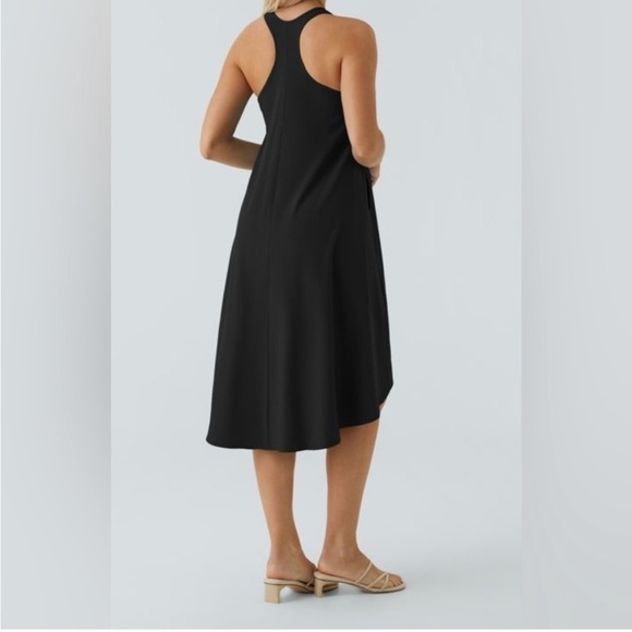 NWT Halara Breezeful Racerback Side Pocket Midi Black Dress Black Medium - Picture 4 of 7
